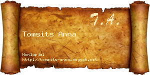 Tomsits Anna névjegykártya