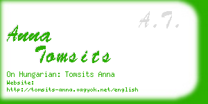 anna tomsits business card